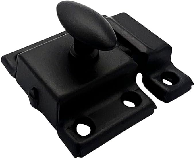 QCAA Oval Turn Cabinet Latch, for Cupboard & Other Furniture, Matte Black by QCAAHardware
