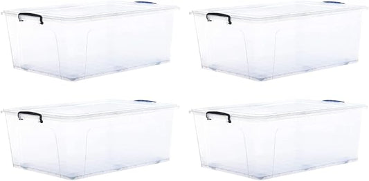Superio Storage Bins with Lids, Stackable Totes, BPA Free, Odor Free, Organizer by Superio