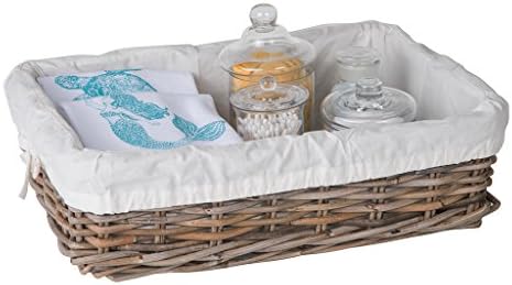 Kouboo Kobo Rattan Shelf Removable Liner, Gray, Medium Size Decorative Storag...