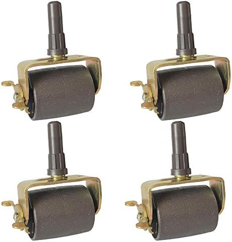 Metal Stem Heavy Duty Bed Frame Wheels Casters Rollers with Socket Sleeve Insters, Set of 4 Locking