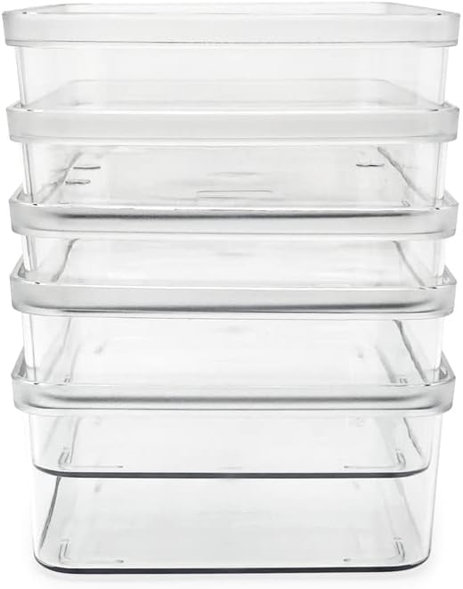 Isaac Jacobs 5-Pack Small Clear Storage Bins, Plastic Organizer - Image 6