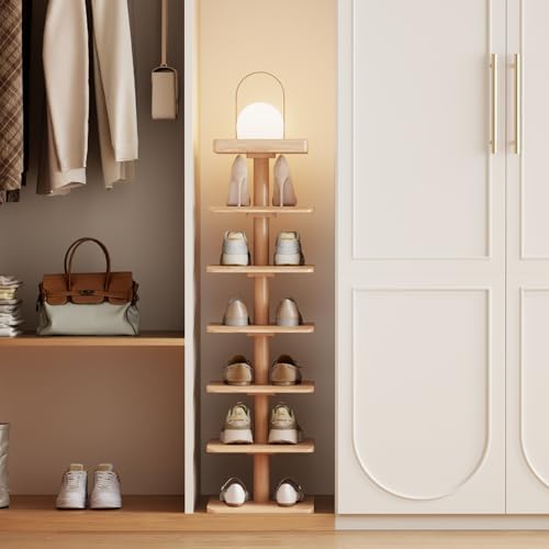 6-Tier Vertical Shoe Rack, Narrow Shoe Tower for Small Space