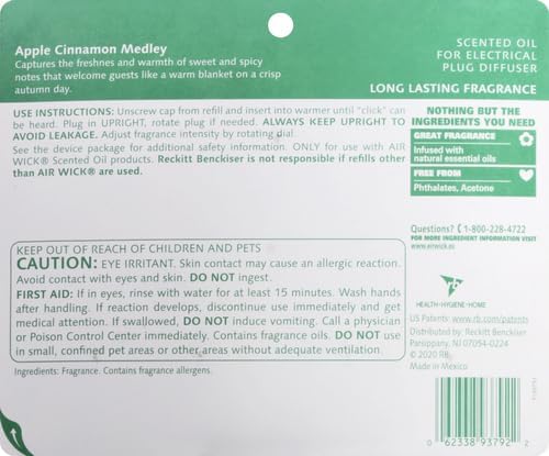 Air Wick Plug in Scented Oil Refill, Apple Cinnamon Medley, Air Freshener - Image 3