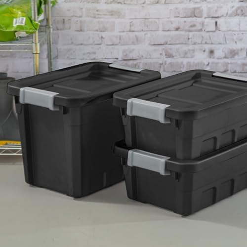 Sterilite Stacker Tote with Latching Lids for Garage, 7.5 Gallon, 24-Pack