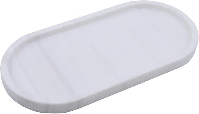 Natural Marble Tray, Oval Vanity Decorative Tray - Image 2