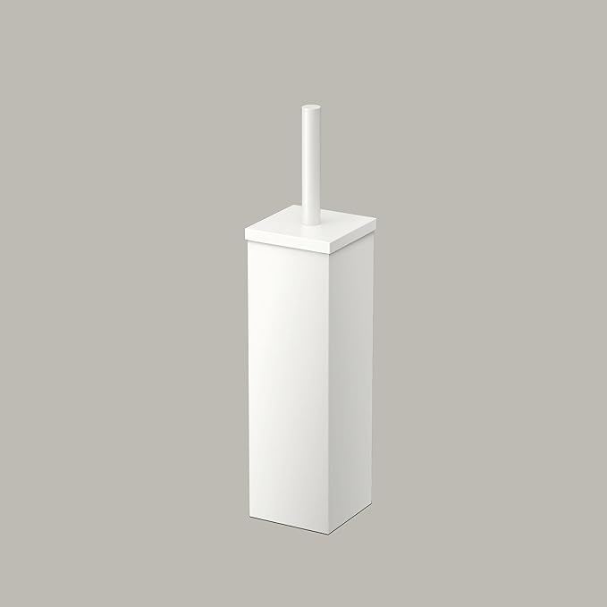 Gatco 1488W Elegant Square Toilet Brush Holder, Matte White by Gatco