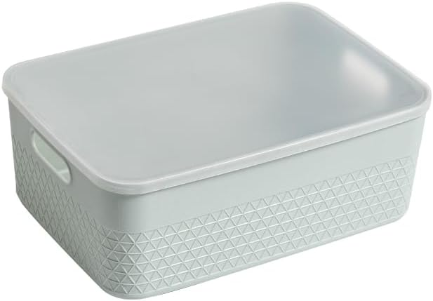 HANAMYA Lidded Storage Bin Organizer | Storage Organizing Container, 9 Liter,...