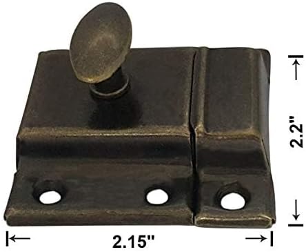 QCAA Oval Turn Cabinet Latch, for Cupboard & Other Furniture, Antique Brass - Image 4