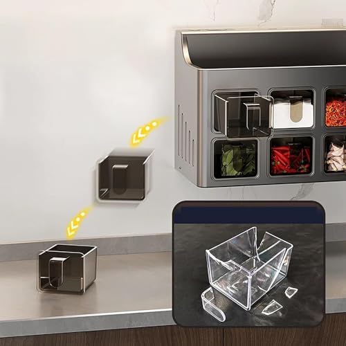 Multifunctional Spice Rack Organizer Wall Mounted with Knife Holder Kitchen H...
