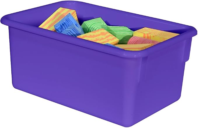 Wood Designs Cubby Storage Bin, Heavy Duty Plastic Containers - Image 3