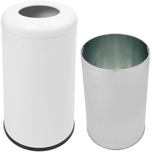 58.6 Liter / 15.48 Gallon Commercial Open Top Trash Can White Stainless Steel by TTeralmon