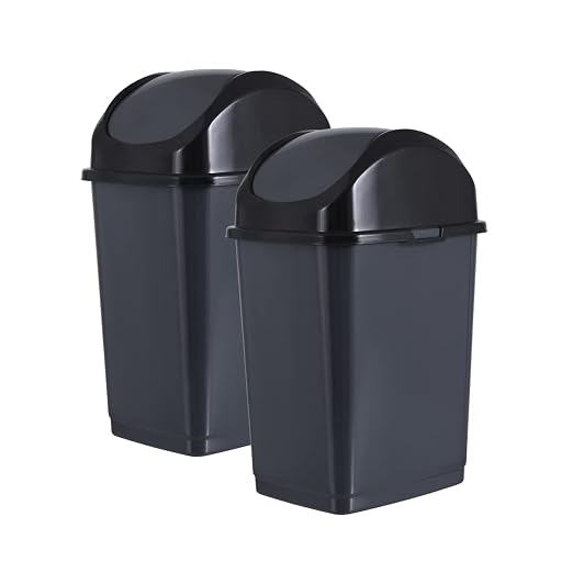 Superio Kitchen Trash Can with Swing Top Lid 9 Gallon Slim Waste Bin 37 Qt by Superio