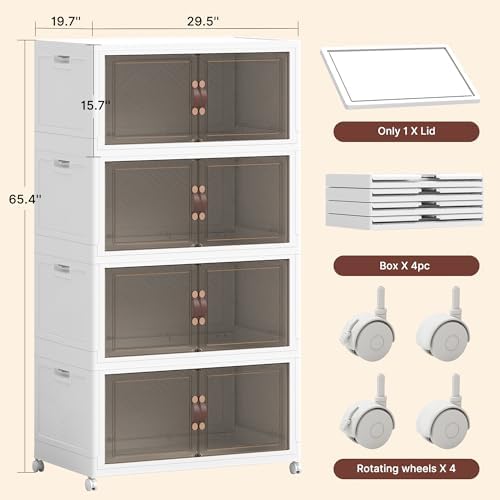 1288QT Extra Large Stackable Storage Bins with Lids & Wheels
