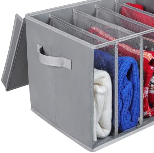 Zilink Sweater Storage for Closet Wardrobe Clothes Organizer, Grey, 3 Pack