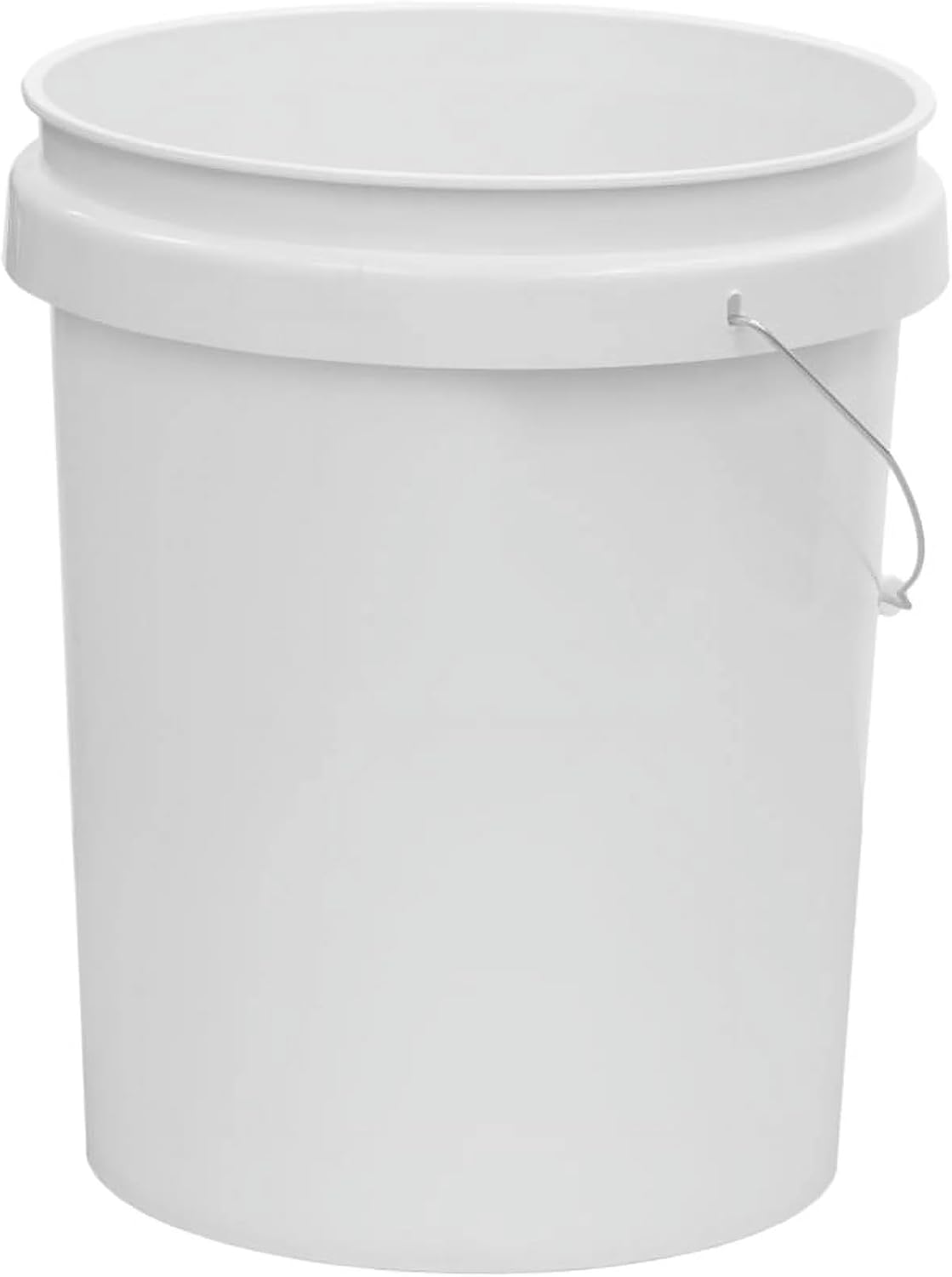 (2 Pack) 5 Gallon Utility Bucket with Comfort Handle – Heavy Duty Plastic Pail, Stackable, Easy Clean, White – Perfect for Cleaning, Painting, Household Storage
