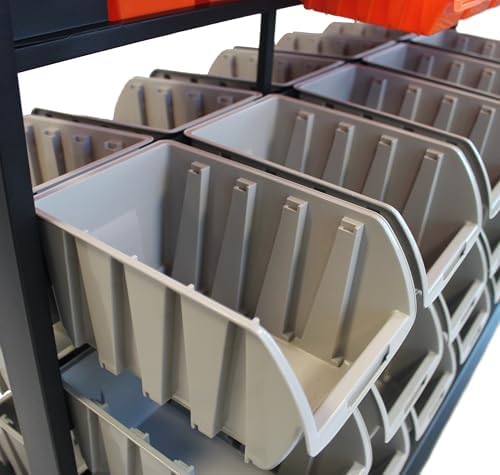 TRINITY Rolling Storage Bin Rack & Parts Organizer, 7-Tier Dual-Sided Bin...