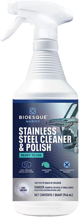 Bioesque Marine Stainless Steel Cleaner & Polish, 32 Fluid Ounce by Bioesque