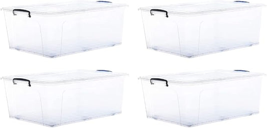 Superio Storage Bins with Lids, Stackable Totes, BPA Free, Odor Free, Organizer by Superio