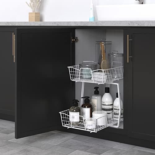 ClosetMaid 14 in. Pull Out Cabinet Organizer, 2 Tier, Heavy Duty, Slide Out P...