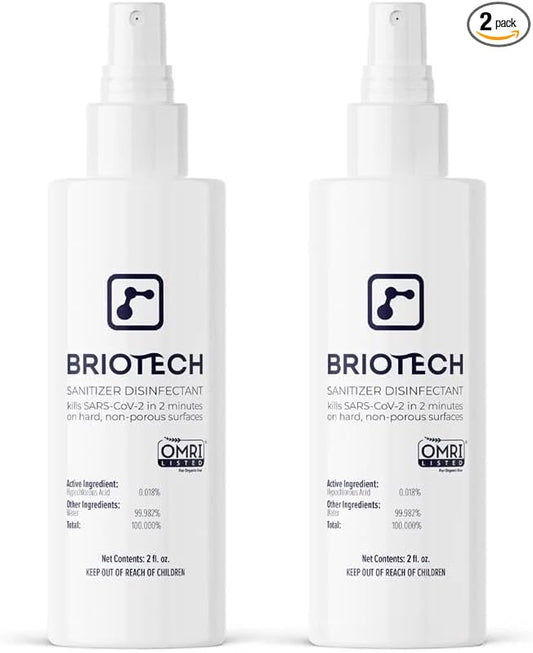 BRIOTECH Sanitizer Disinfectant Hypochlorous Spray, Kill 99.99% of Viruses & by BRIOTECHUSA