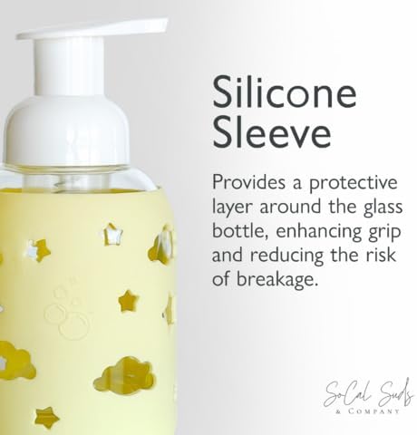 SoCal Suds & Company Glass Foaming Hand Soap Dispenser, Soft Grip Silicone - Image 5