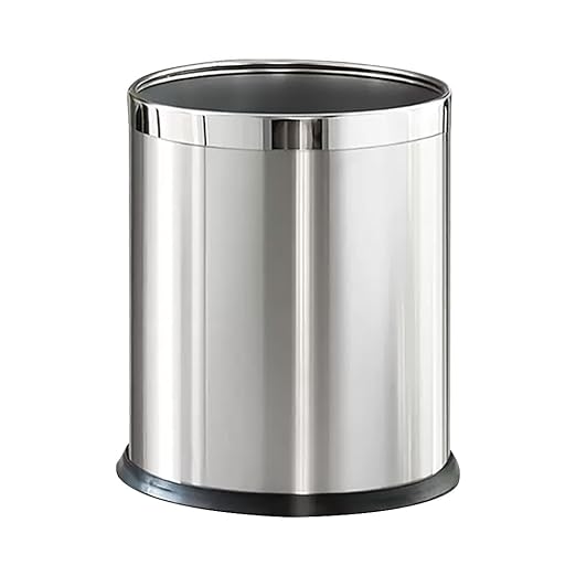 2.6Gallon/10L，Stainless Steel Bathroom Trash Can, Chrome Trash Can by LEASYLIFE