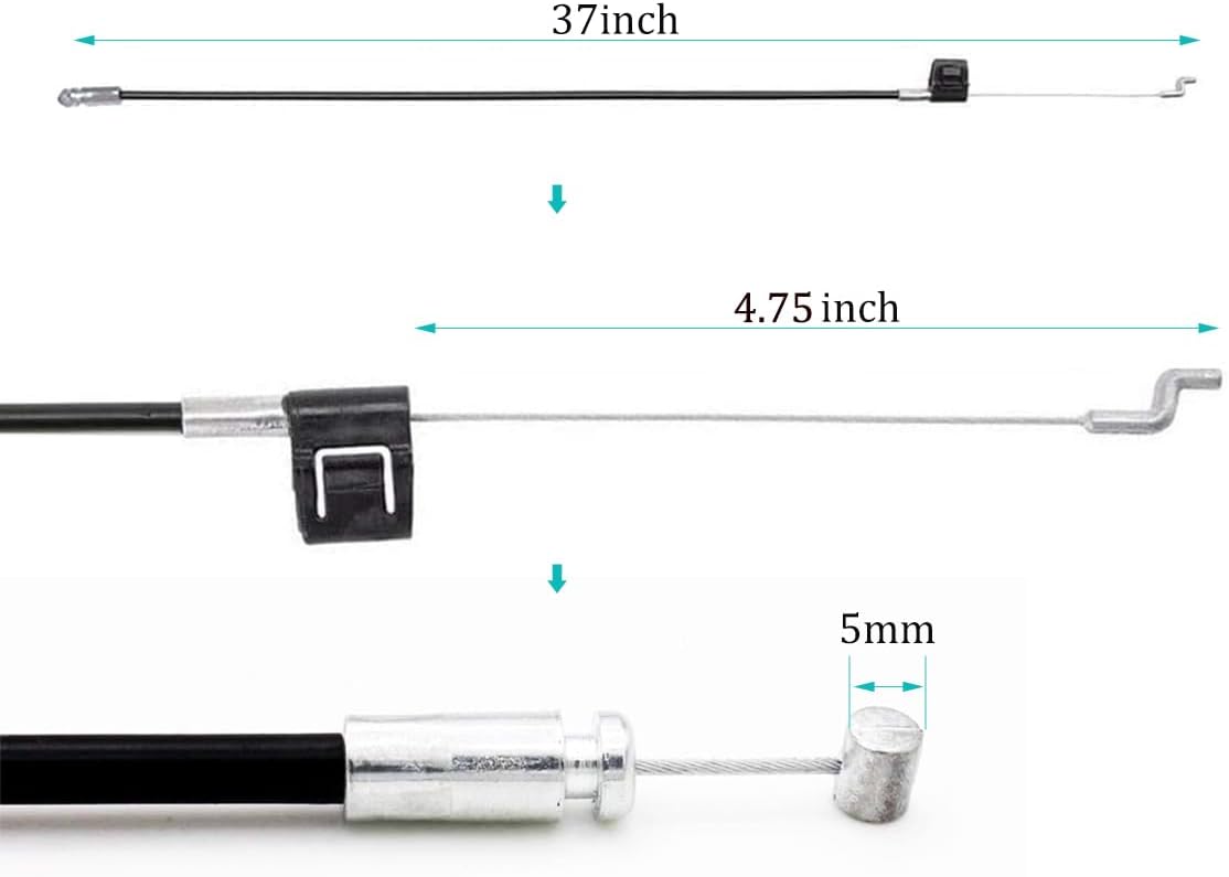 ttmagic Universal Recliner Release Cable Replacement Part, Sofa Couch Recliner Pull Cable 37inch, 5mm Cable Barrel End S-Shaped Hook Exposed Cable (4.75 in Length)