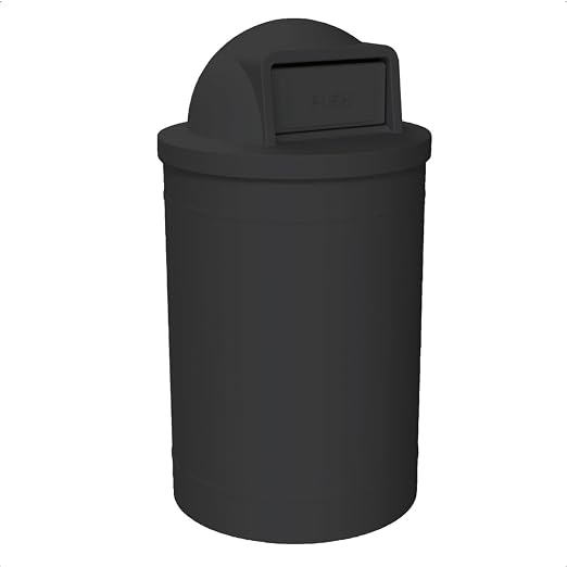 55 Gallon Circle 100% Recycled Plastic Heavy Duty Outdoor Trash Can by SturdyEssentials