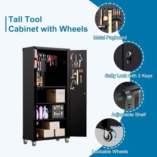 6-Piece Garage Storage Cabinets System Heavy Duty Workshop Set