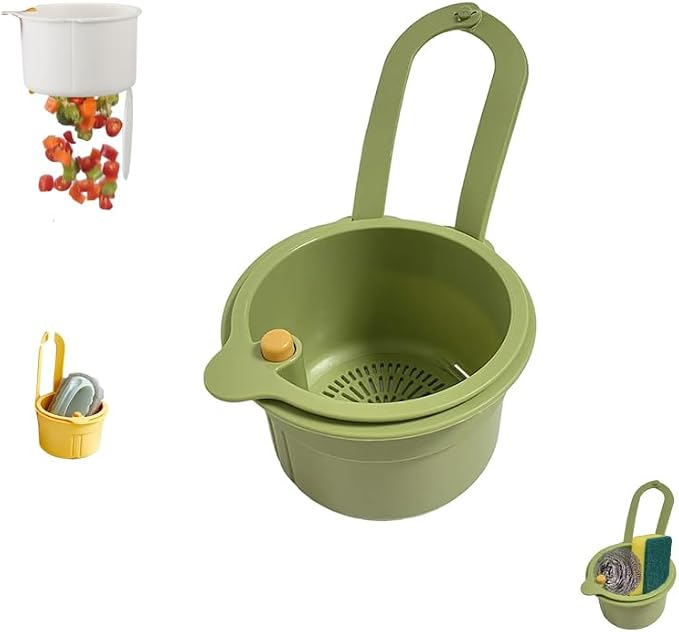 Sink Strainer Basket, Hanging Kitchen Sink Strainer Basket, Press to Dump by Unknown