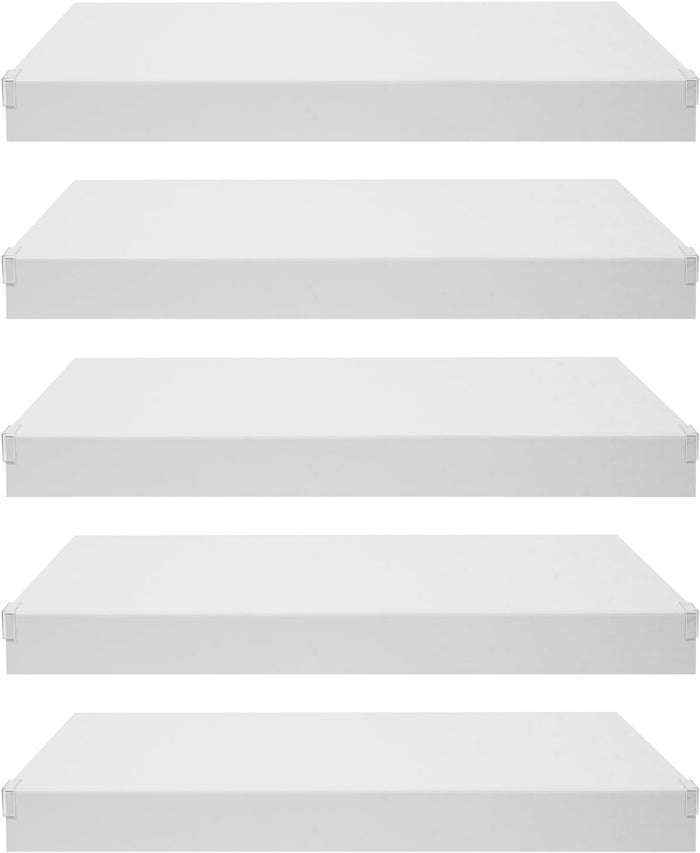 5 Pcs Wire Shelf Covers, 33 x 16 Inch Foamed PVC Wire Rack Covers for Living Rooms, Garages, Storage Rooms, Closets, Shelves (White)