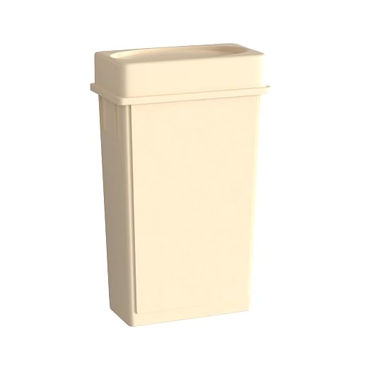 23 Gallon Beige Slim Jim Trash Can by Krollen+Industrial