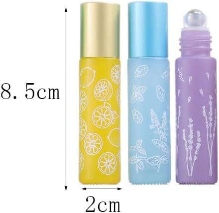 10 Pcs Yellow Glass Essential Oil Roller Bottles, 10ml Empty Refillable Roll on - Image 6
