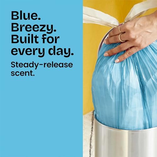 Glad Small Trash Bags, Great for Office, Bathrooms and Bedroom Bins, Beachside Breeze Scented Garbage Bags, Odor Resistant with Drawstring, Febreze Freshness, 4 Gallon Trash Bags, 80 Count