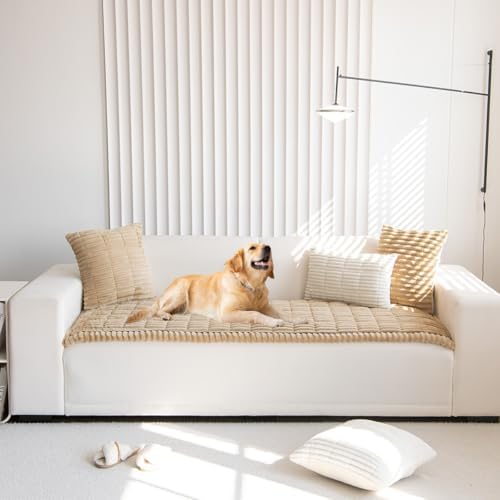 Gumfolk Pet Couch Covers for Sofa Slipcovers Couch Protector for Dogs Washable Cushion Cover, Sofa Pad Blanket Furniture, Brown, 27in*59in