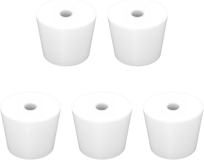 Labasics 5-Pack 8# Single-Hole Silicone Stoppers, Durable and Reusable Silicone by Labasics
