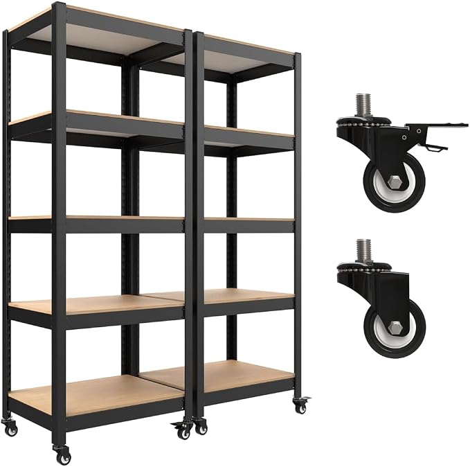 HOMEDANT House 5-Tier Metal Rolling Cart Shelf Rack Casters Heavy Duty by TheBestOrganizingSolution