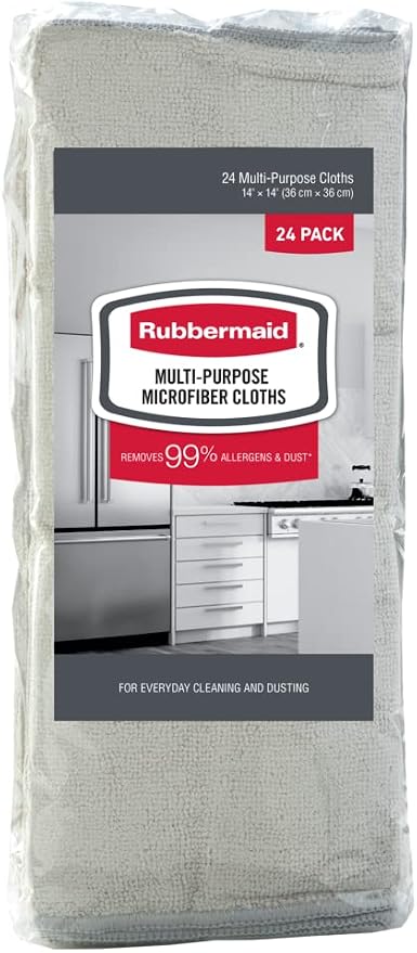 Rubbermaid Microfiber Cloth Towels 24 Pack 14"x14" Non-Scratch Reusable/Washable - Image 2