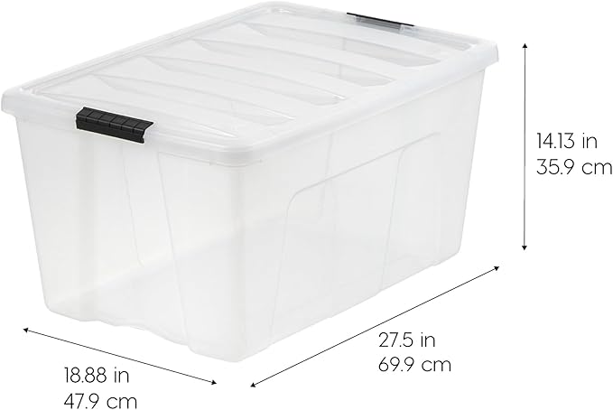 IRIS USA 94 Qt Stackable Plastic Storage Bins - Image 2