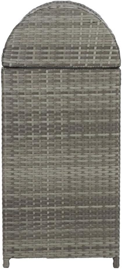 Safavieh Outdoor Collection Serapis Grey Wicker Trash Bin - Image 9