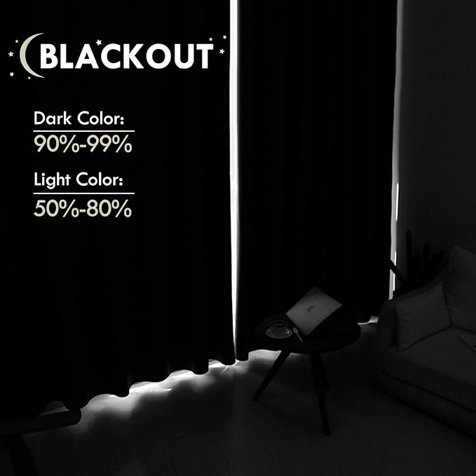 DWCN Blackout Curtains for Bedroom 84 Inch Length 2 Panels Set, Solid Thermal - Image 3