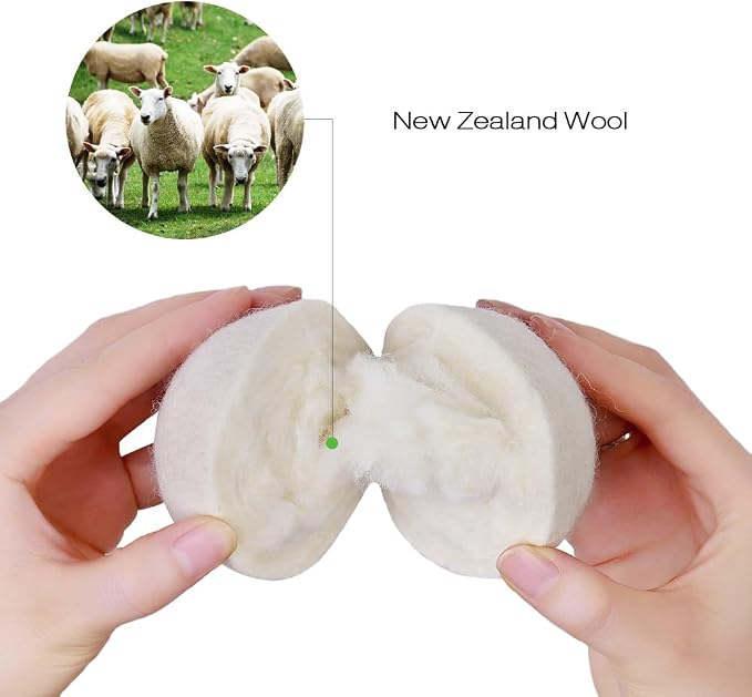 Raffaelo Wool Ball, Wool Dryer Balls XL Premium Reusable Natural Fabric - Image 2