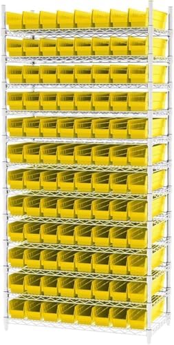 Akro-Mils 30128 Heavy Duty Plastic Shelf Bins, 18"x 4"x 4", Ye...
