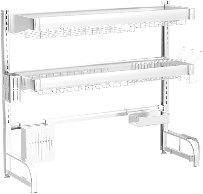 3 Tier Extra Large Stainless Steel Expandable Over The Sink Dish Drainer Drying - Image 4