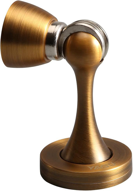Door Stopper 4 Pack Magnetic Door Stops, Zinc Alloy Antique Brass Door Catch by YAGU