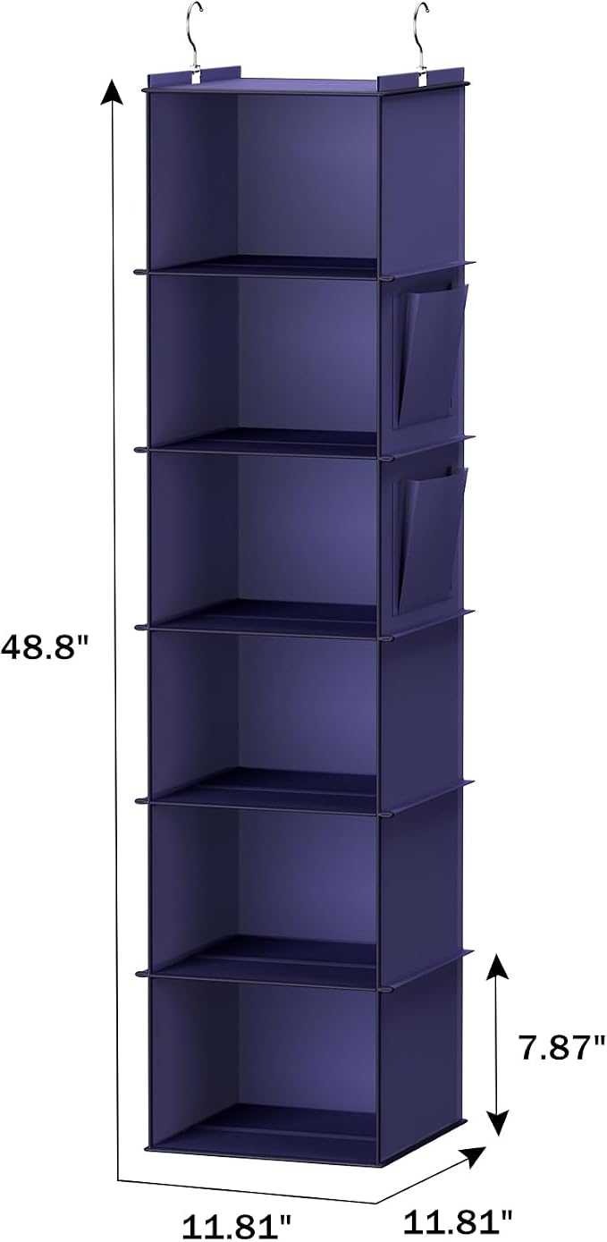 YOUDENOVA Hanging Closet Organizer, 6-Shelf Closet Hanging Storage Shelves - Image 3