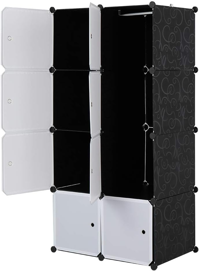 8 Cube Organizer Stackable Plastic Cube Storage Shelves Design Multifunctiona...