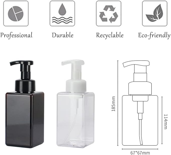 Foaming Soap Dispenser, 450ml Refillable Modern Square Pump Bottle - Image 6