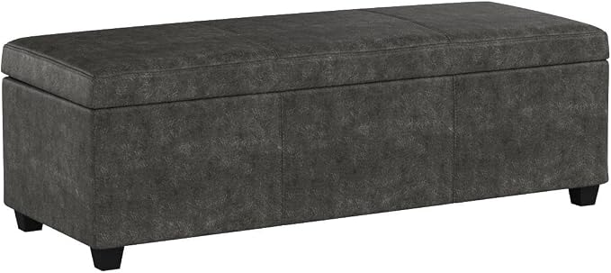 BELLEZE Storage Faux Leather Ottoman, 47 Inch Bench Bedroom Bench - Image 5