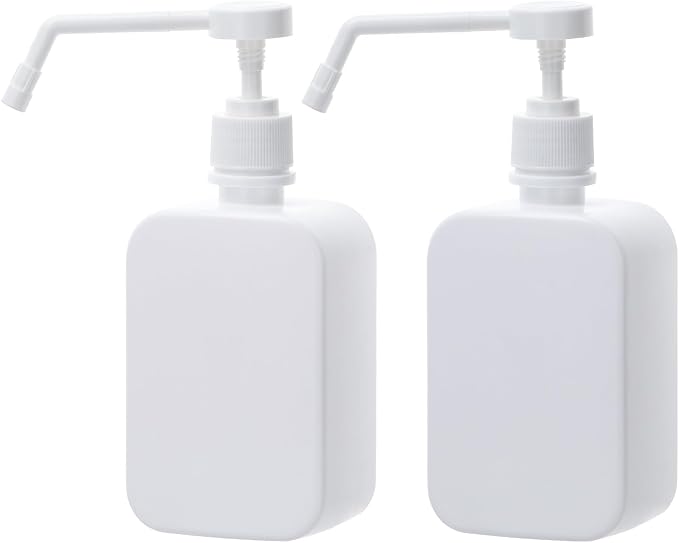 Pump Bottles Dispenser 16.9oz/500ml, 2 Pack Empty Plastic Lotion Shampoo Bottles by Uceoo